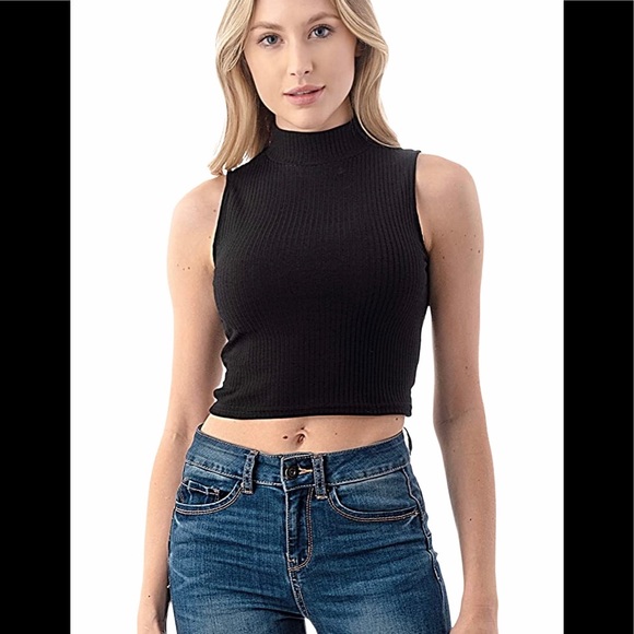 Ribbed mockneck top - Picture 7 of 7